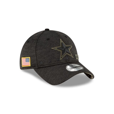 Black Dallas Cowboys Hat - New Era NFL Salute To Service 9TWENTY Adjustable Caps USA7460851